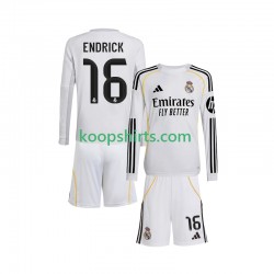Real Madrid Thuis Tenue Kinder Voetbalshirts Endrick 16 2025-2026 Lange Mouwen
