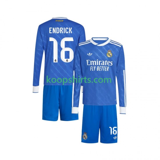 Real Madrid Derde Tenue Kinder Voetbalshirts Endrick 16 2025-2026 Lange Mouwen