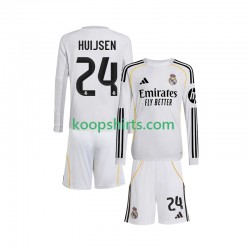 Real Madrid Thuis Tenue Kinder Voetbalshirts Huijsen 24 2025-2026 Lange Mouwen