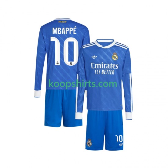 Real Madrid Derde Tenue Kinder Voetbalshirts Kylian Mbappe 10 2025-2026 Lange Mouwen
