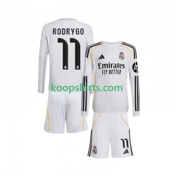 Real Madrid Thuis Tenue Kinder Voetbalshirts Rodrygo 11 2025-2026 Lange Mouwen