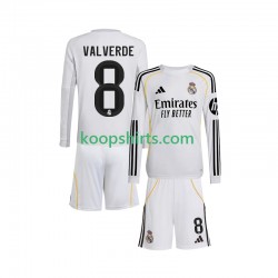 Real Madrid Thuis Tenue Kinder Voetbalshirts Valverde 8 2025-2026 Lange Mouwen