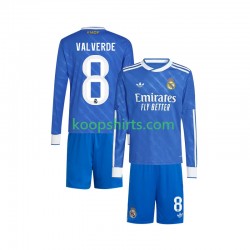 Real Madrid Derde Tenue Kinder Voetbalshirts Valverde 8 2025-2026 Lange Mouwen
