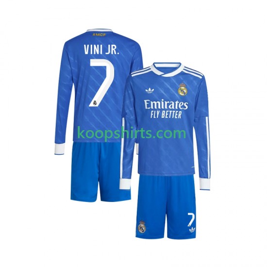 Real Madrid Derde Tenue Kinder Voetbalshirts Vinicius Junior 7 2025-2026 Lange Mouwen