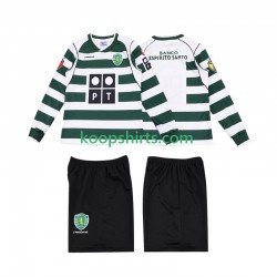 Sporting CP Retro Thuis Tenue Kinder Voetbalshirts 2001 2003 Lange Mouwen
